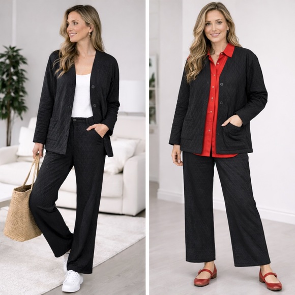 Zenana Outfitters Pants - Zenana Outfitters Black Quilted Pantsuit
